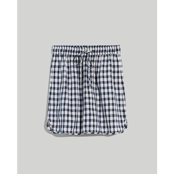 Madewell Curved-Hem Mini Skirt in Plaid Size L
