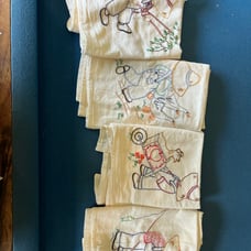 Hand embroidered tea towels