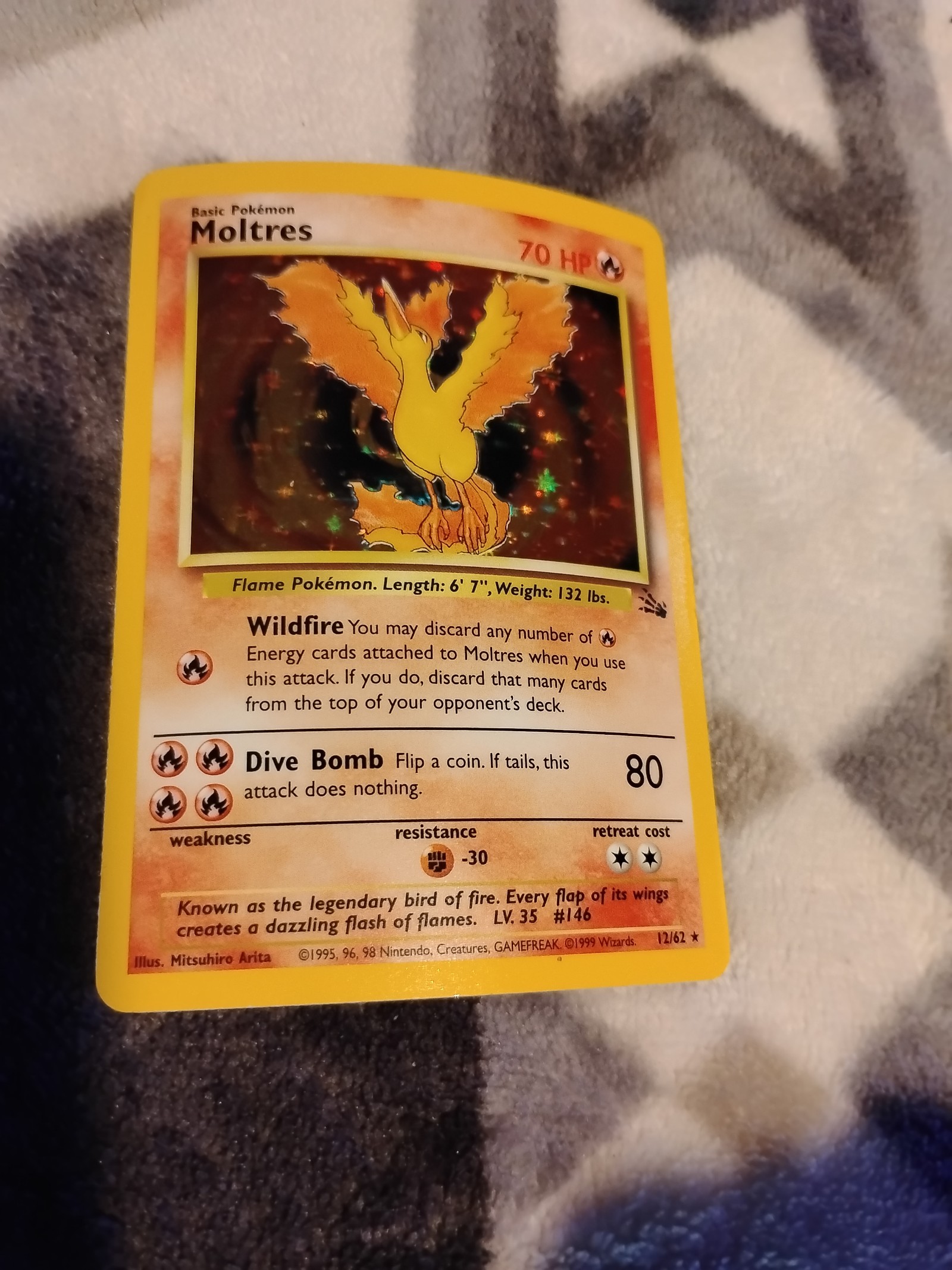 Moltres 12/62 Fossil Holo
