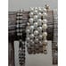 Lot of Four Vintage Pearl Rhinestone Silver Tone Bracelets