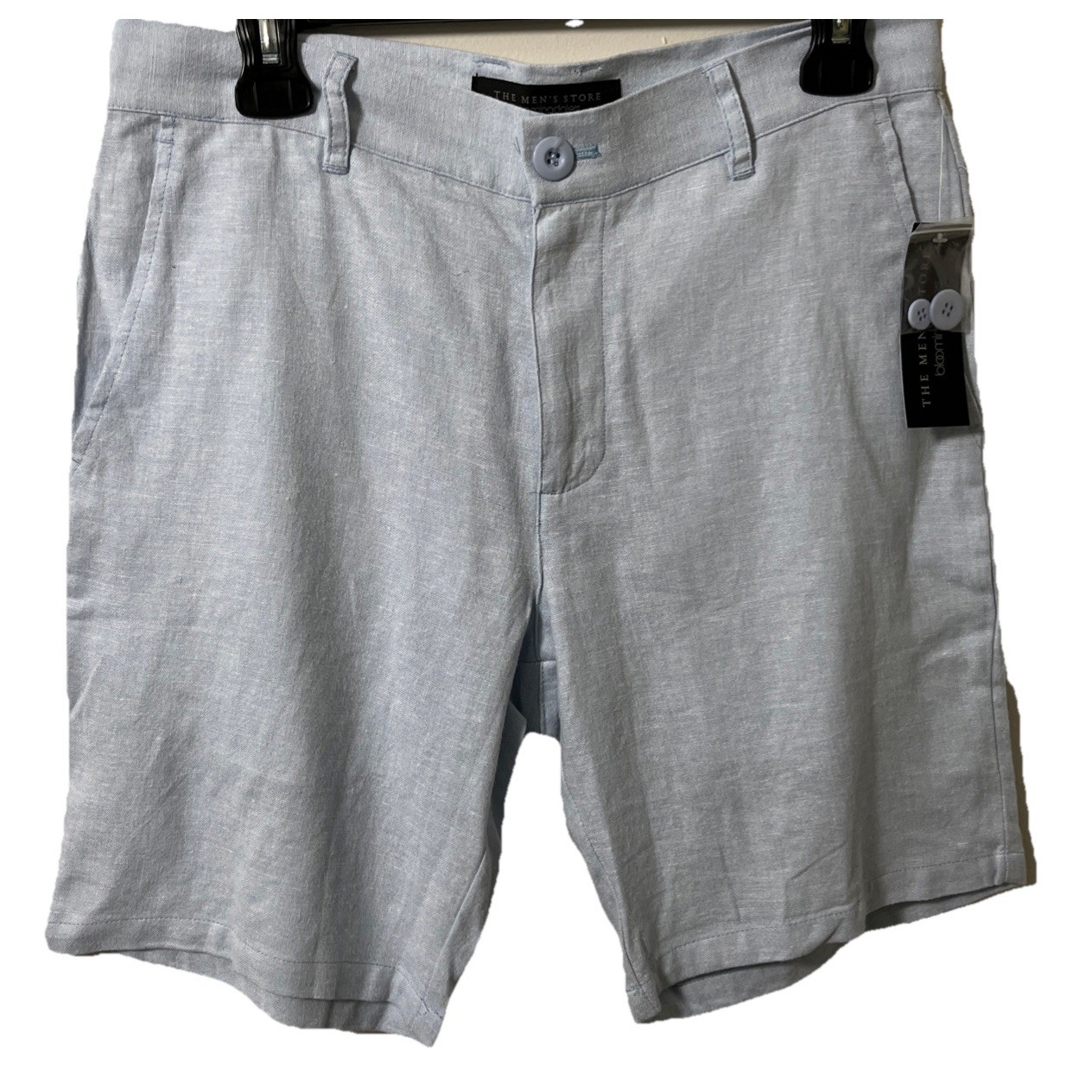 Bloomingdale's Linen Blend Blue Shorts S Preppy Resort Vaca Beach Country Club