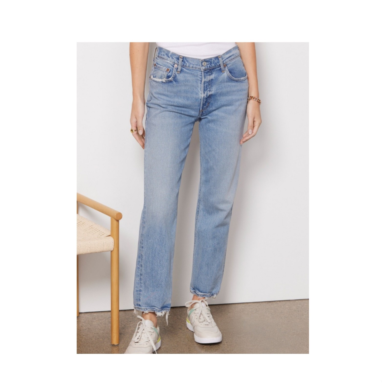 Agolde Kye Mid Rise Straight Crop Denim Jean Size 25 Evereve