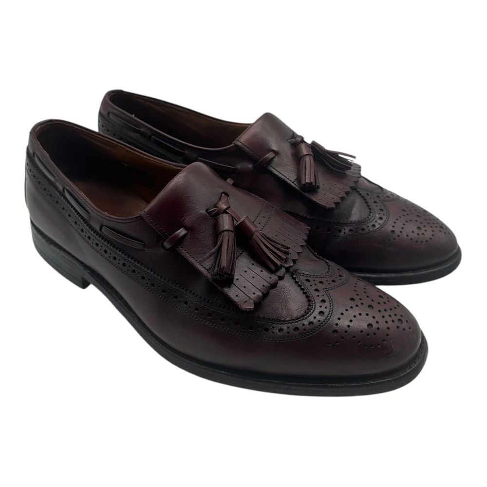 Allen Edmonds Arlington Tassel Loafers Men 10.5 D Burgundy Leather Slip On Shoes