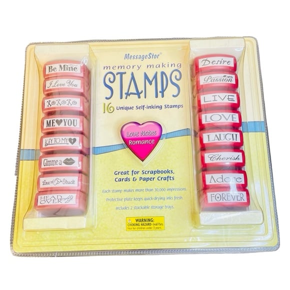 Memory Making Romance Stamp Set – 16 Self-Inking Stamps