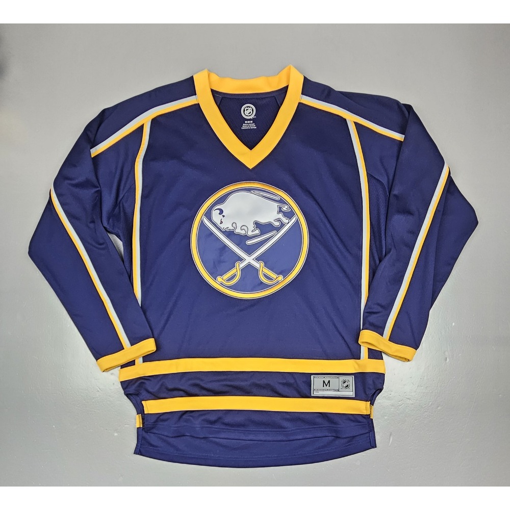 NHL Buffalo Sabres Hockey Jersey Mens Medium. Blue Team Apparel.
