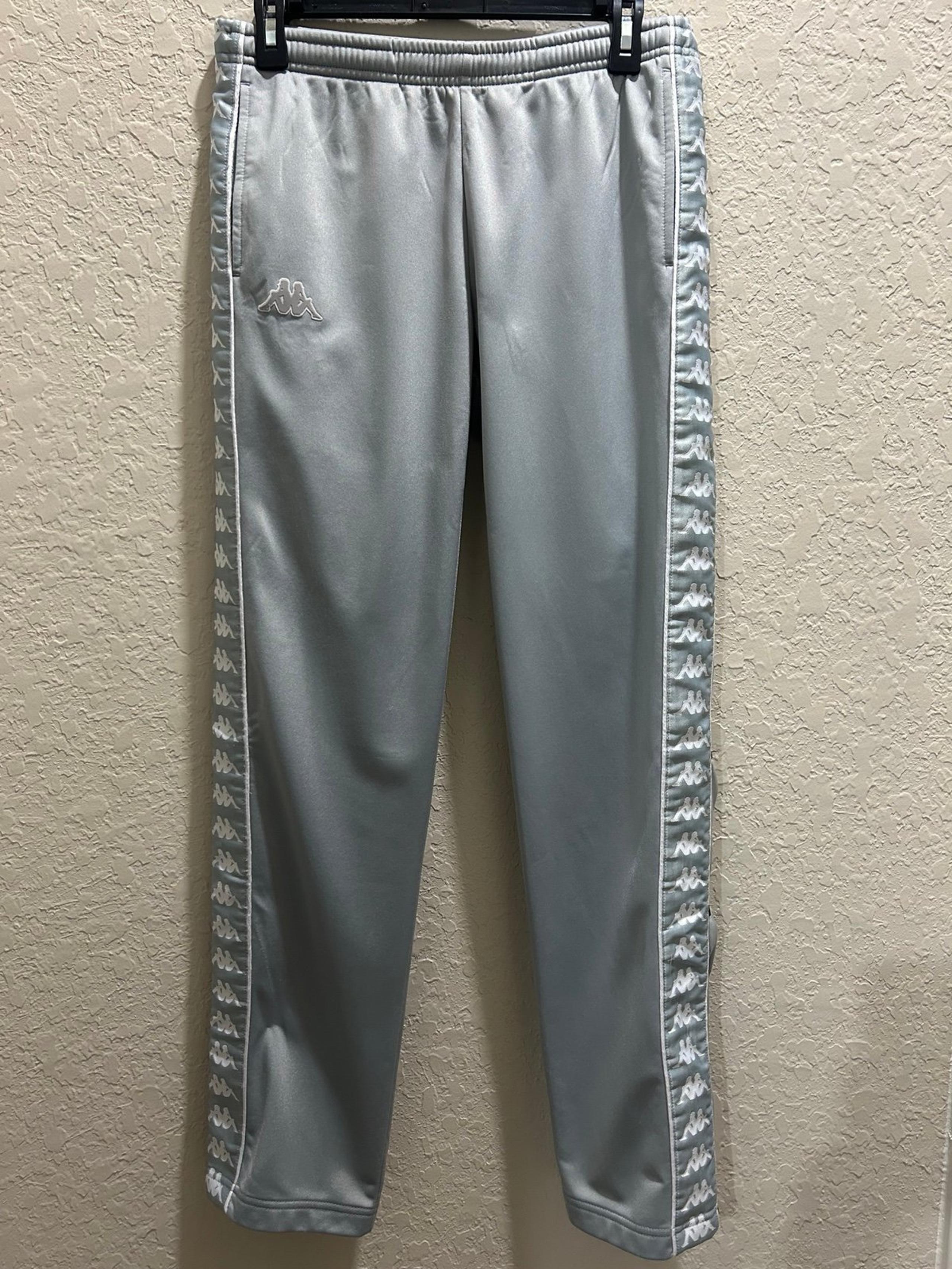 Women’s Kappa Tear Away Athletic Track Grey/Silver Pants— Medium