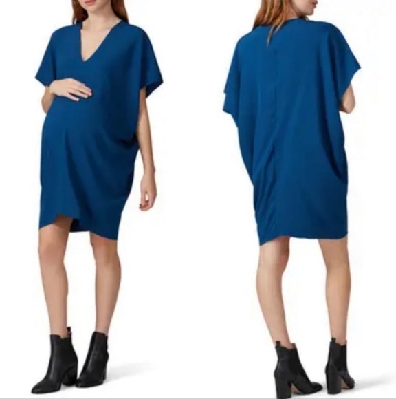 HATCH Maternity Slouch Blue Dress Baby Shower Casual Date Night Caftan Dress
