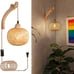 Bamboo Lantern Plug in Wall Sconces Wicker Wall Lamp