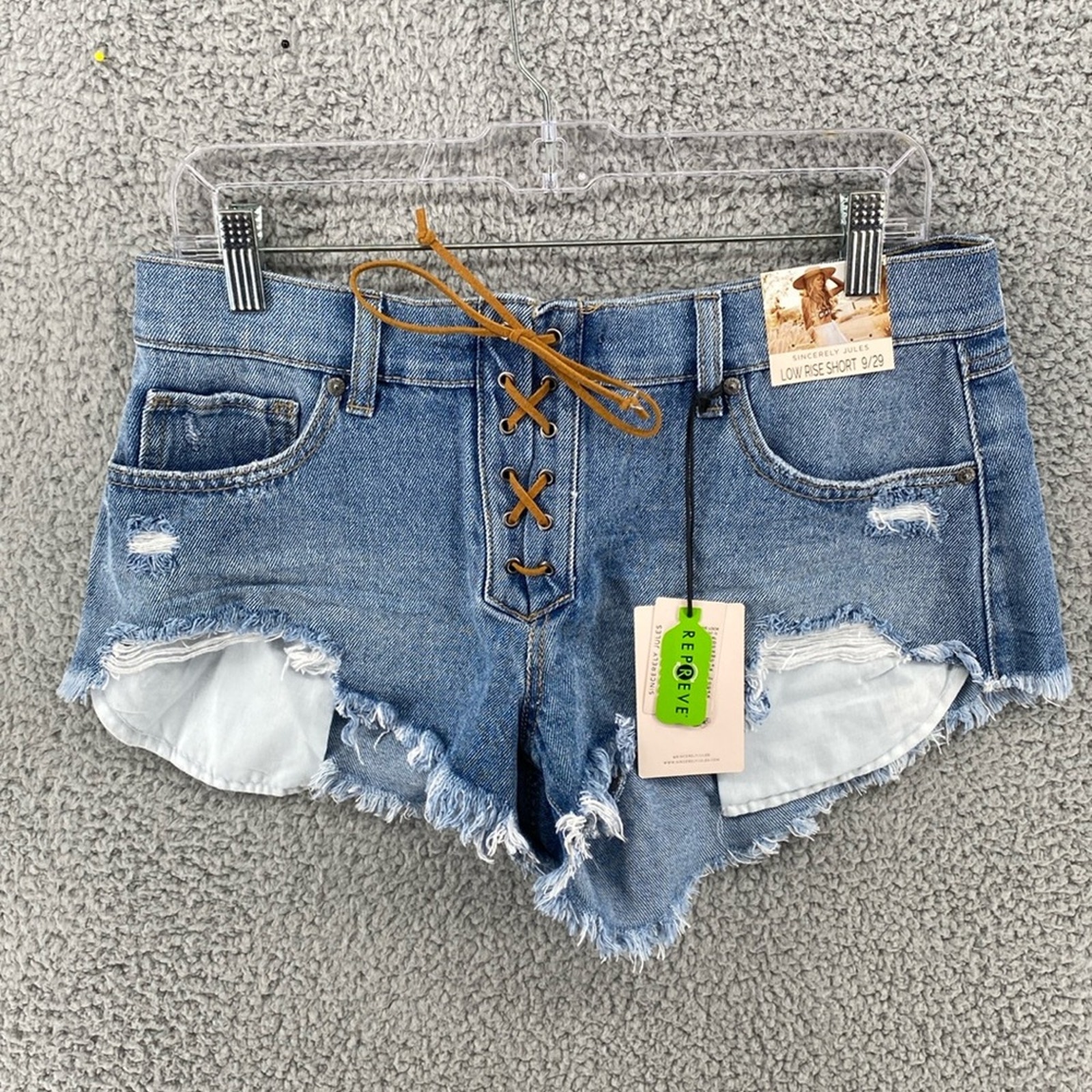 Sincerely Jules Low Rise Denim Cut-off Shorts Women's Sz 9 / 29 NWT