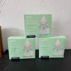 Evenflo 9 glass bottles Balance Wide-Neck Anti-Colic Baby Bottles Glass