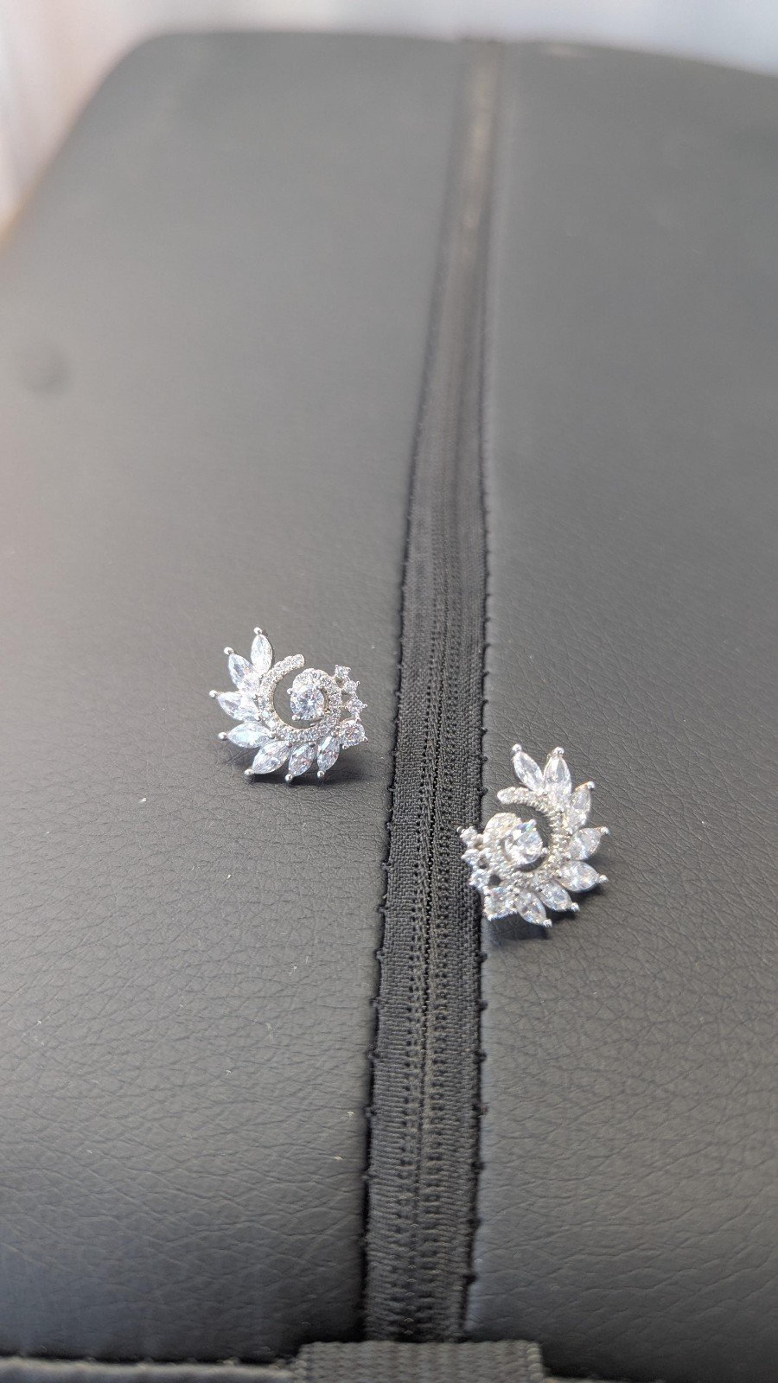 Women's sterling silver earrings 3A Cubic Zirconia