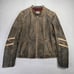 Hidesign Leather Motorcycle Jacket Womens L Red Satin Lining Genuine Brown Moto