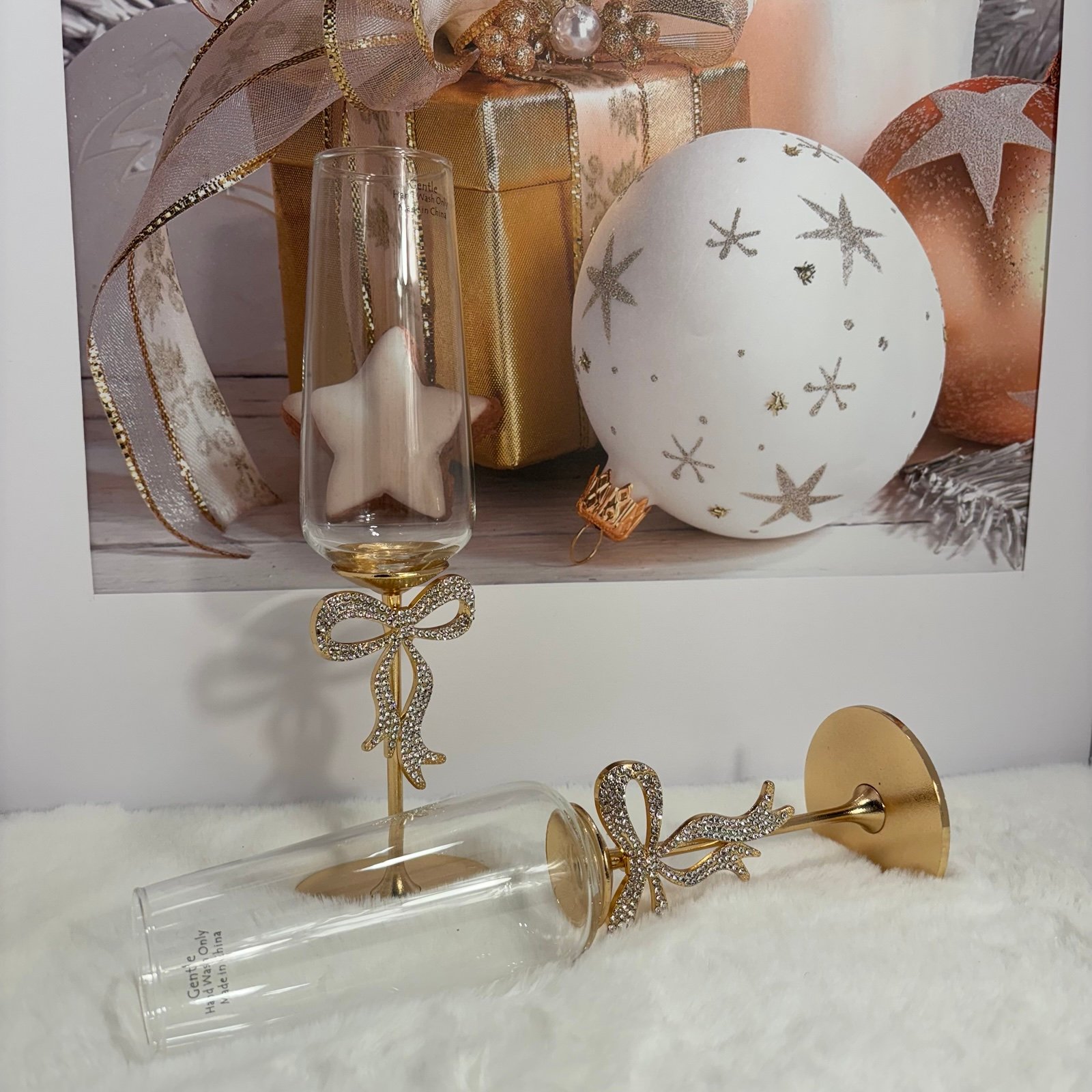 Christmas holiday wineglasses