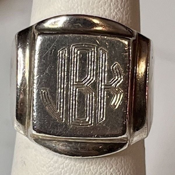 VTG Sterling Silver - MEXICO JBK Heavy Signet Ring Size 6.5