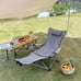 Folding1pc Foldable Camping Chair, Portable Lawn Chair With Cup Holder And Headr