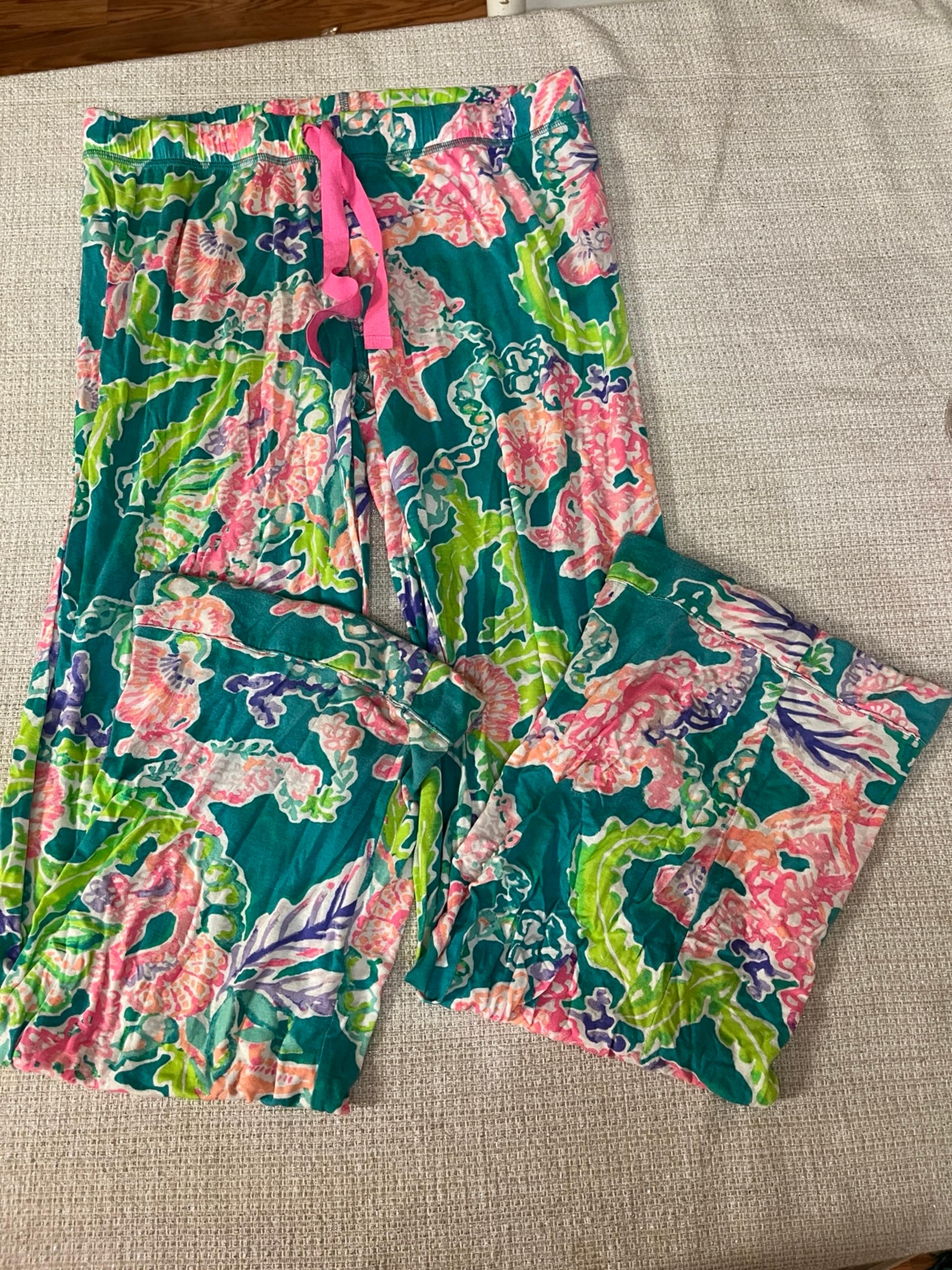 Lilly Pulitzer green coral reef pajama pants