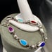 Vintage Sterling MultiStone Mexico Southwestern Teardrop Toggle Clasp Bracelet