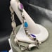 Vintage Sterling MultiStone Mexico Southwestern Teardrop Toggle Clasp Bracelet