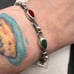 Vintage Sterling MultiStone Mexico Southwestern Teardrop Toggle Clasp Bracelet