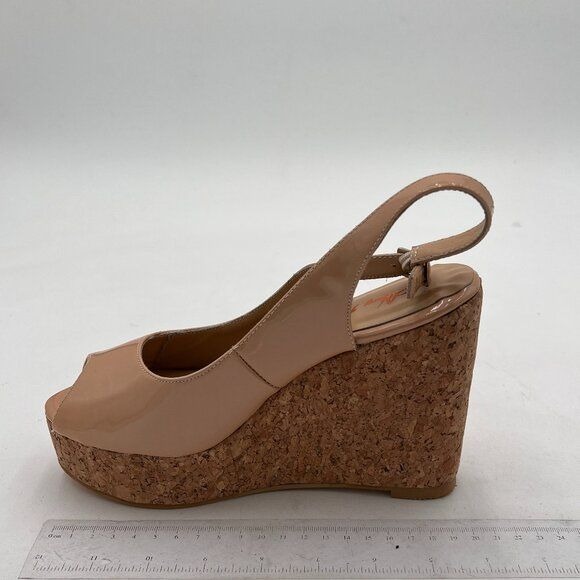Nude Peep Toe Wedge Sandals Platform High Heel Bohemia Resort Slingback Shoes