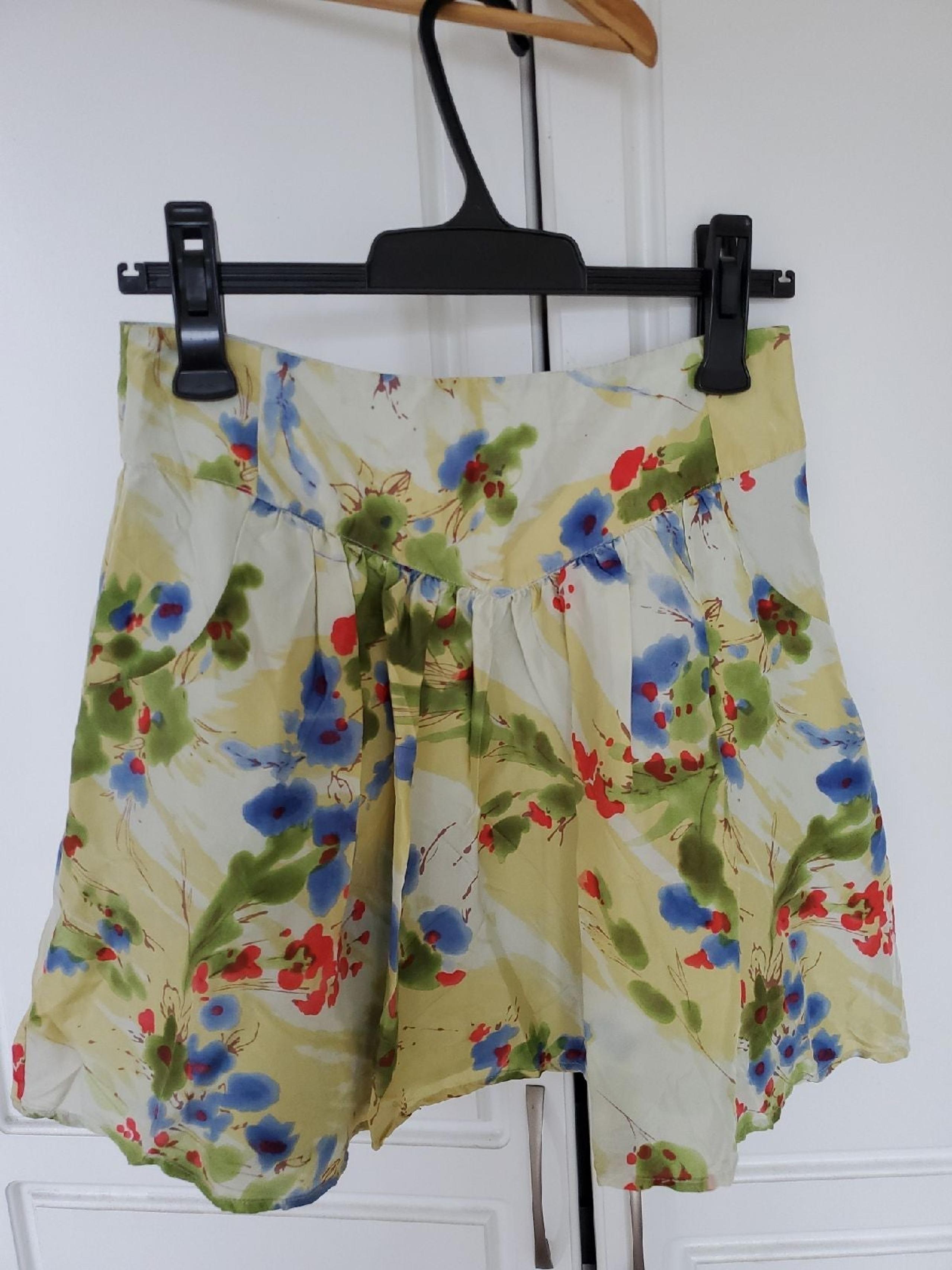 ecote flower 100% Silk Mini Skirt Size 0