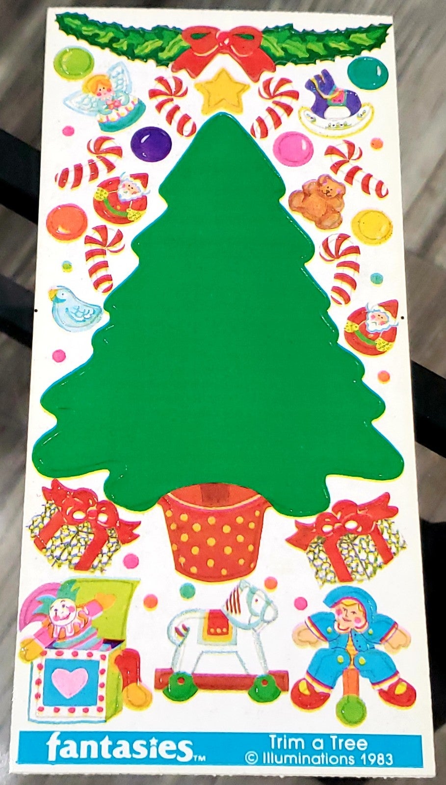 VINTAGE 1982 ILLUMINATIONS FANTASIES TRIM A TREE CHRISTMAS STICKERS