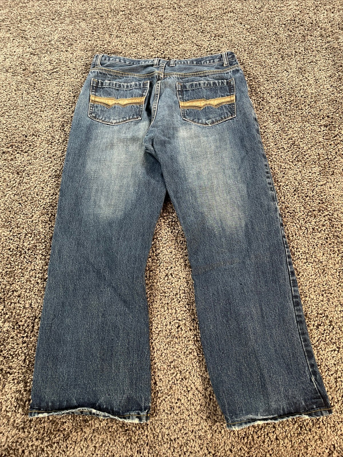 VTG Y2K Route 66 Wide-Leg Skate Blue Jeans 36x30 JNCO Style