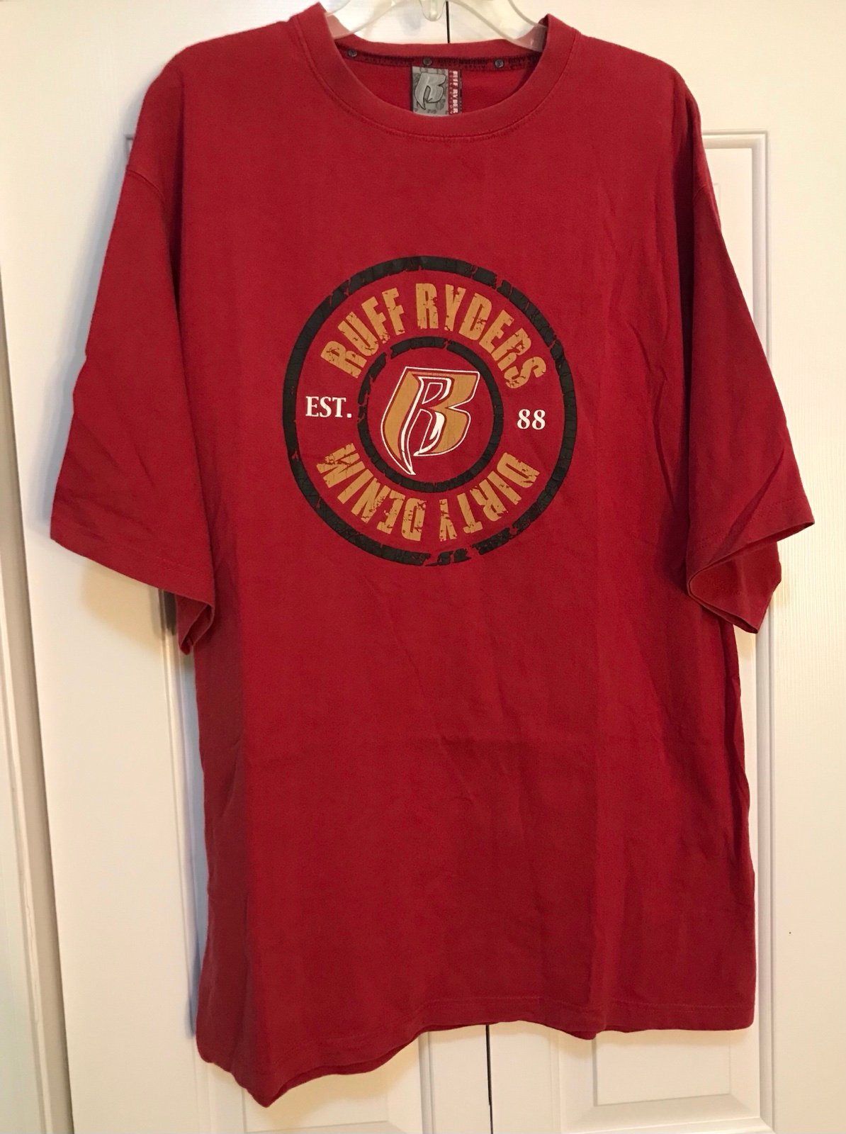 Ruff Ryders Dirty Denim Mens XL Red Shirt 90s DMX Lox Real Hip Hop