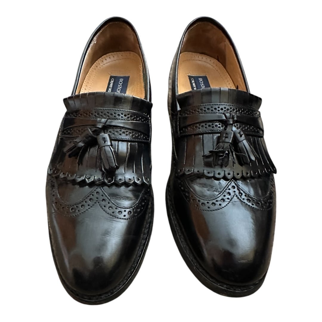 Bostonian Crown Windsor Tassel Loafers Mens Leather Dress Shoes Black SZ 9.5