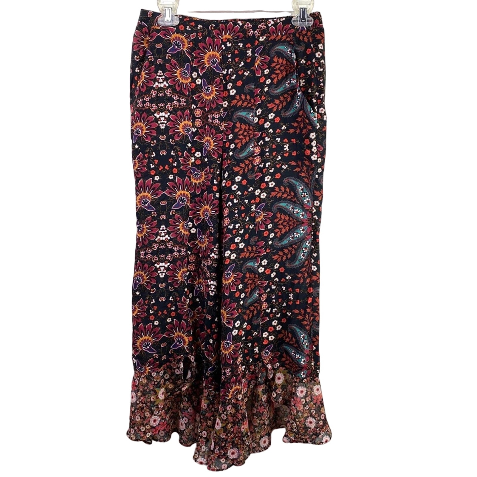 BCBG Ruffle Hem Culotte Pants Boho XS