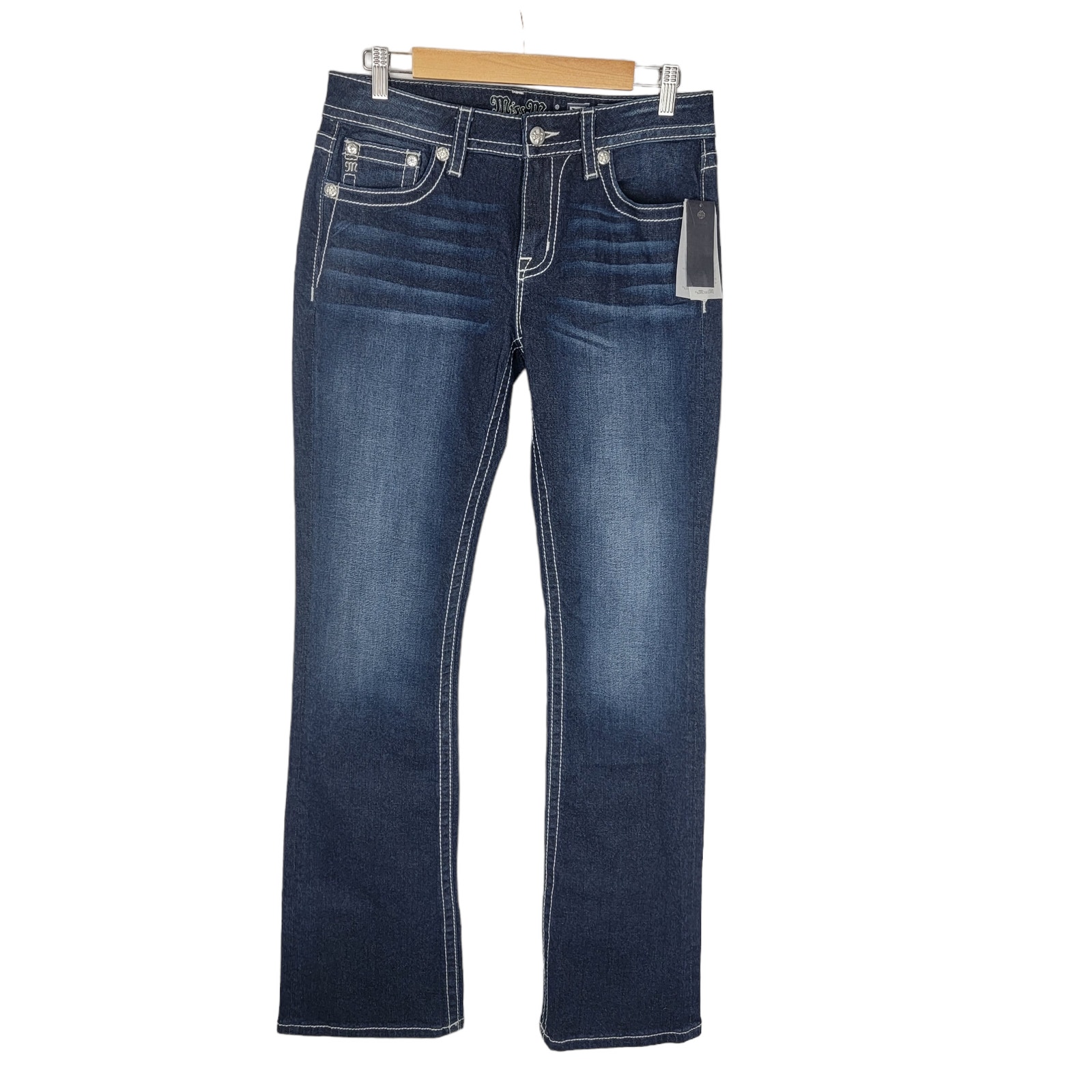 Miss Me Chloe Metallic Glitz Boot cut Embellished Jeans 30 NWT