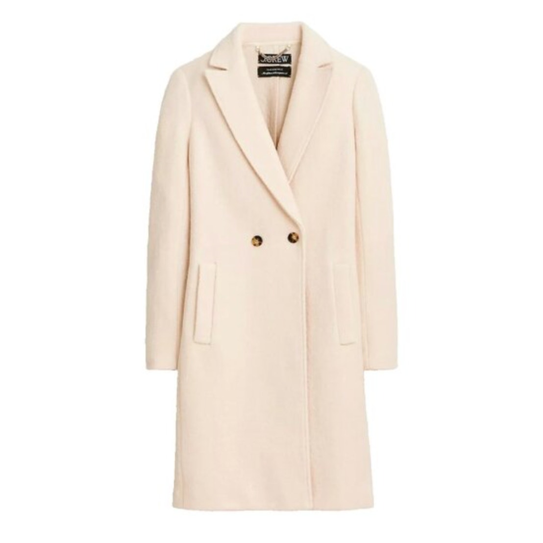 J.Crew New Daphne Topcoat Italian Boiled Wool Classic Mid Length Cream US 14
