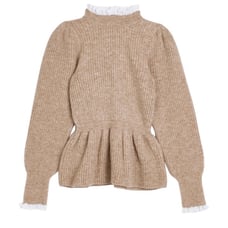 Peplum Sweater w/ Frill Collar & Cuffs