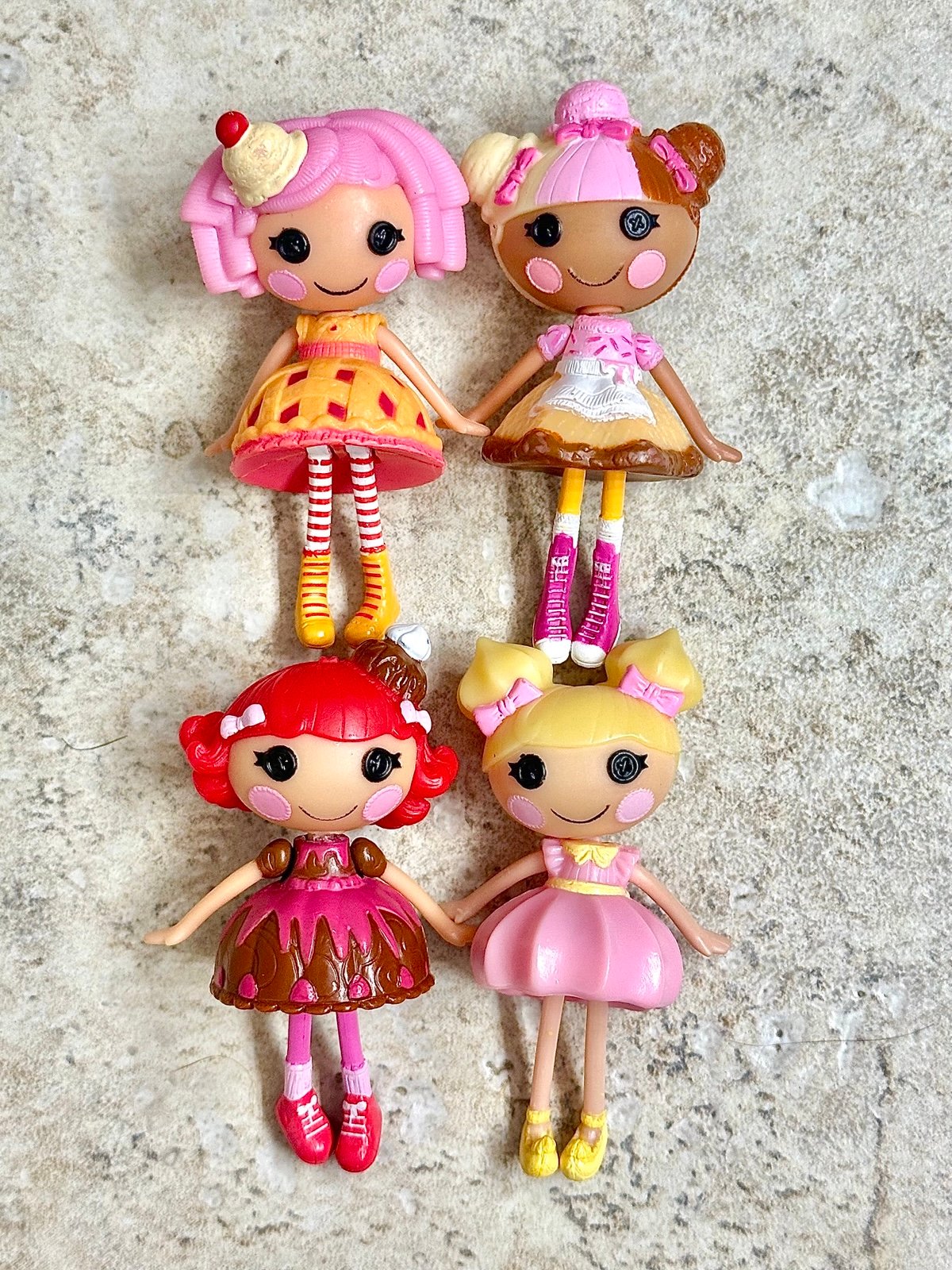 Lalaloopsy Mini Sweet Treats Dolls: Cherry Crust, Scoops, Choco, and Dollop