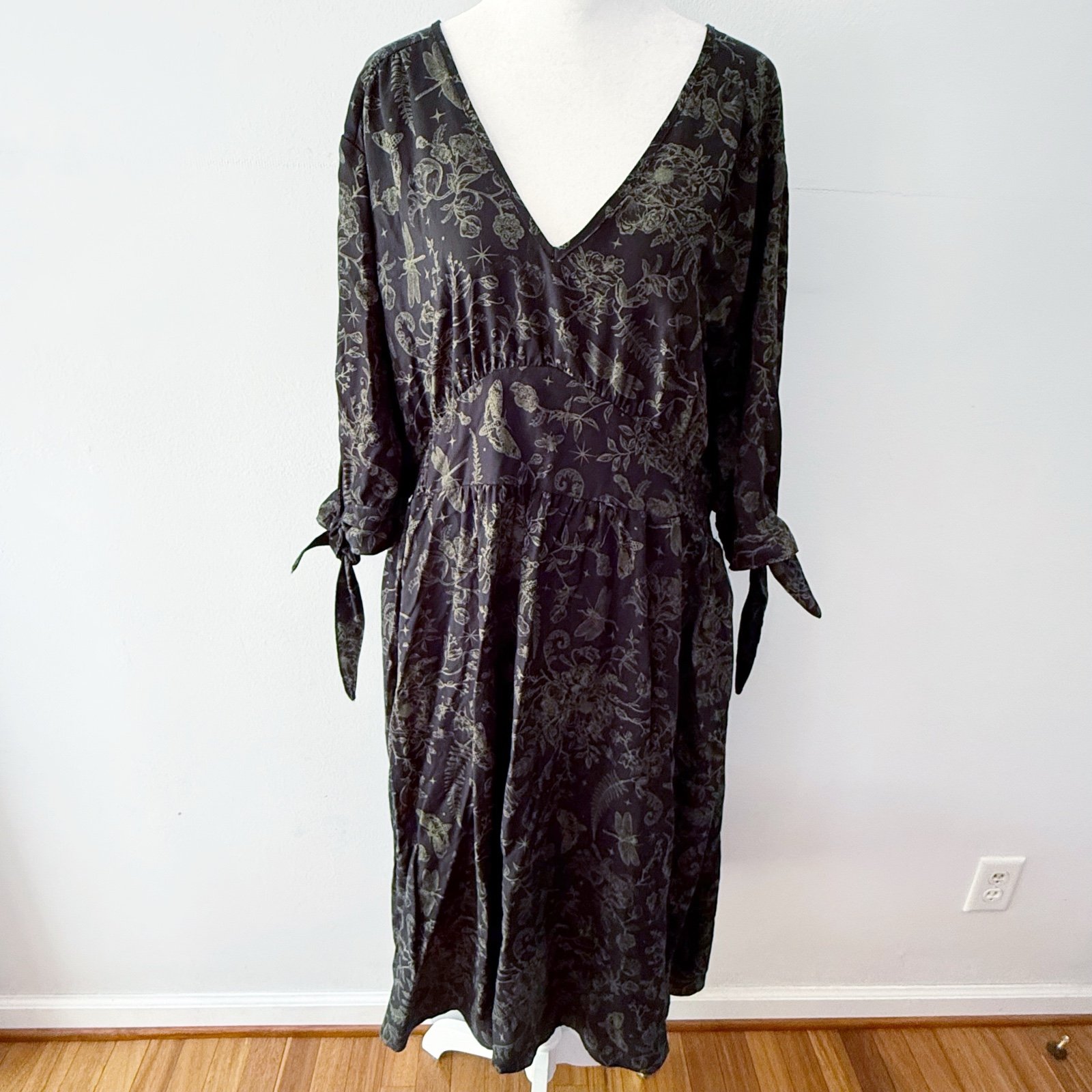 Midnight Hour Woodland Novelty Midi Dress Womens Plus Size 2XL Witchy Dark Goth