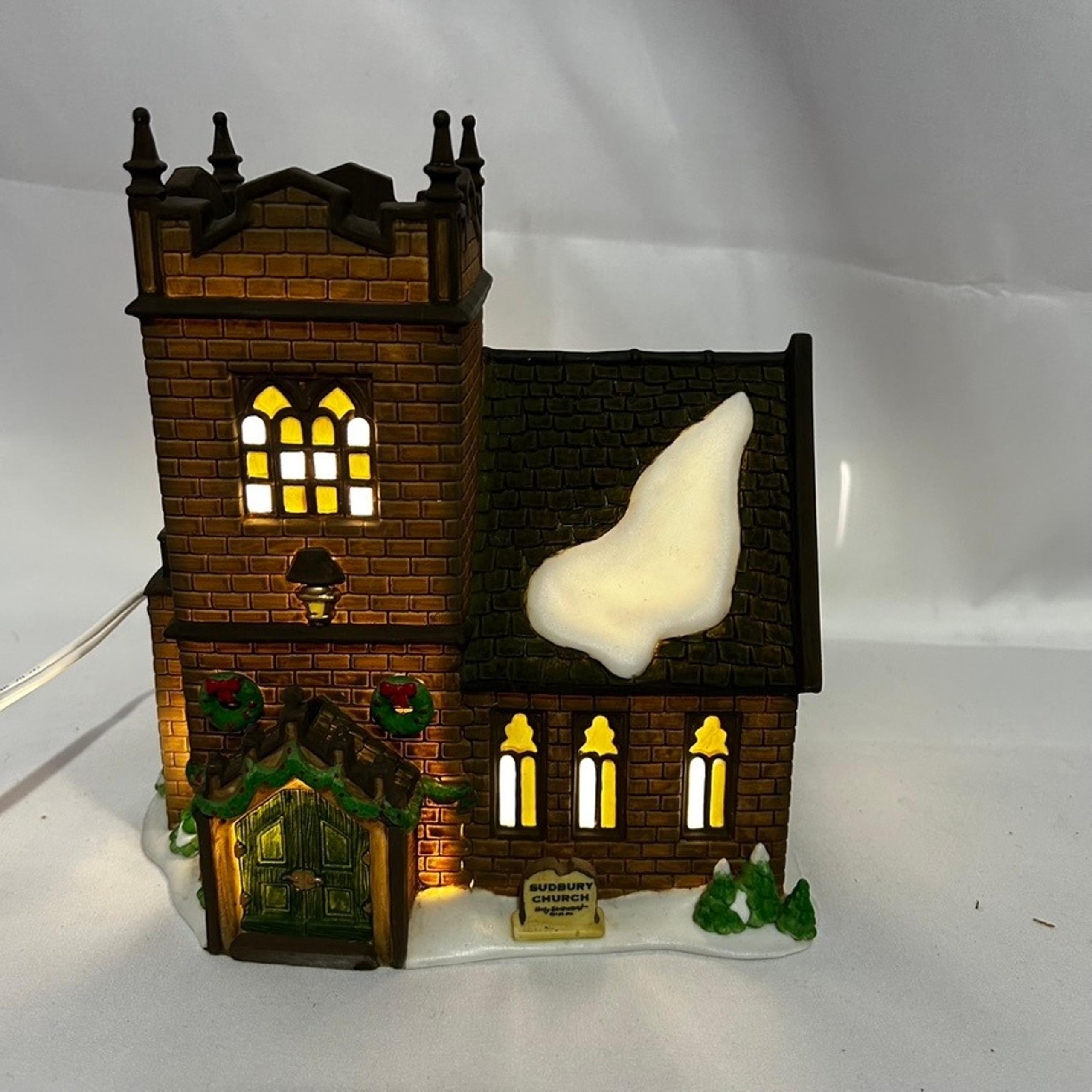 Department 56 Sudbury Church Lit Dickens Village Building Series Christmas Decor