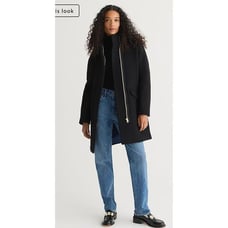 J.Crew 365 Tall Cocoon Coat Italian Stadium Wool Blend Black Size 12T J8376