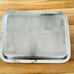 Hammered Steel Silver Metal Tray Platter Gold Trim 16.5” x 12.5”