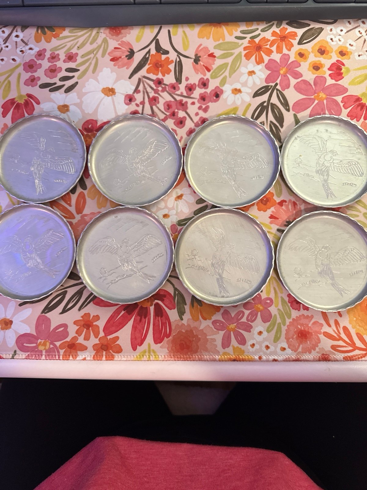 Vintage aluminum coasters