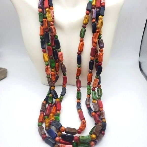 Gorgeous color melt priestess necklace statement jewelry