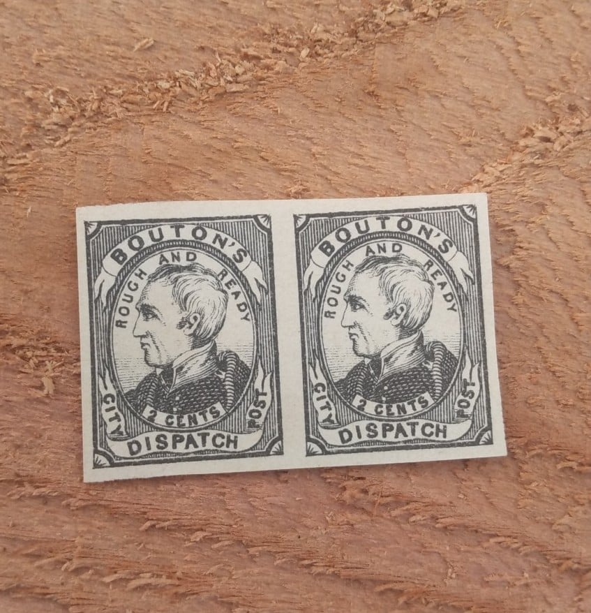 Scott #18L1 Type IV Black on White Paper 1200CV Boutons Dispatch Local Stamp