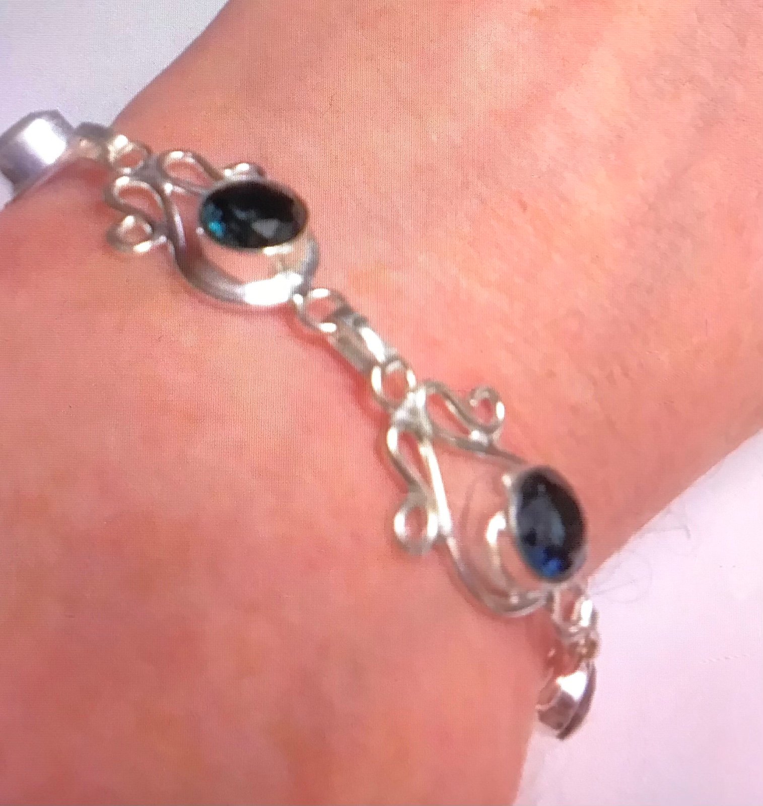 Blue Sapphire 925 Sterling Silver Bracelet