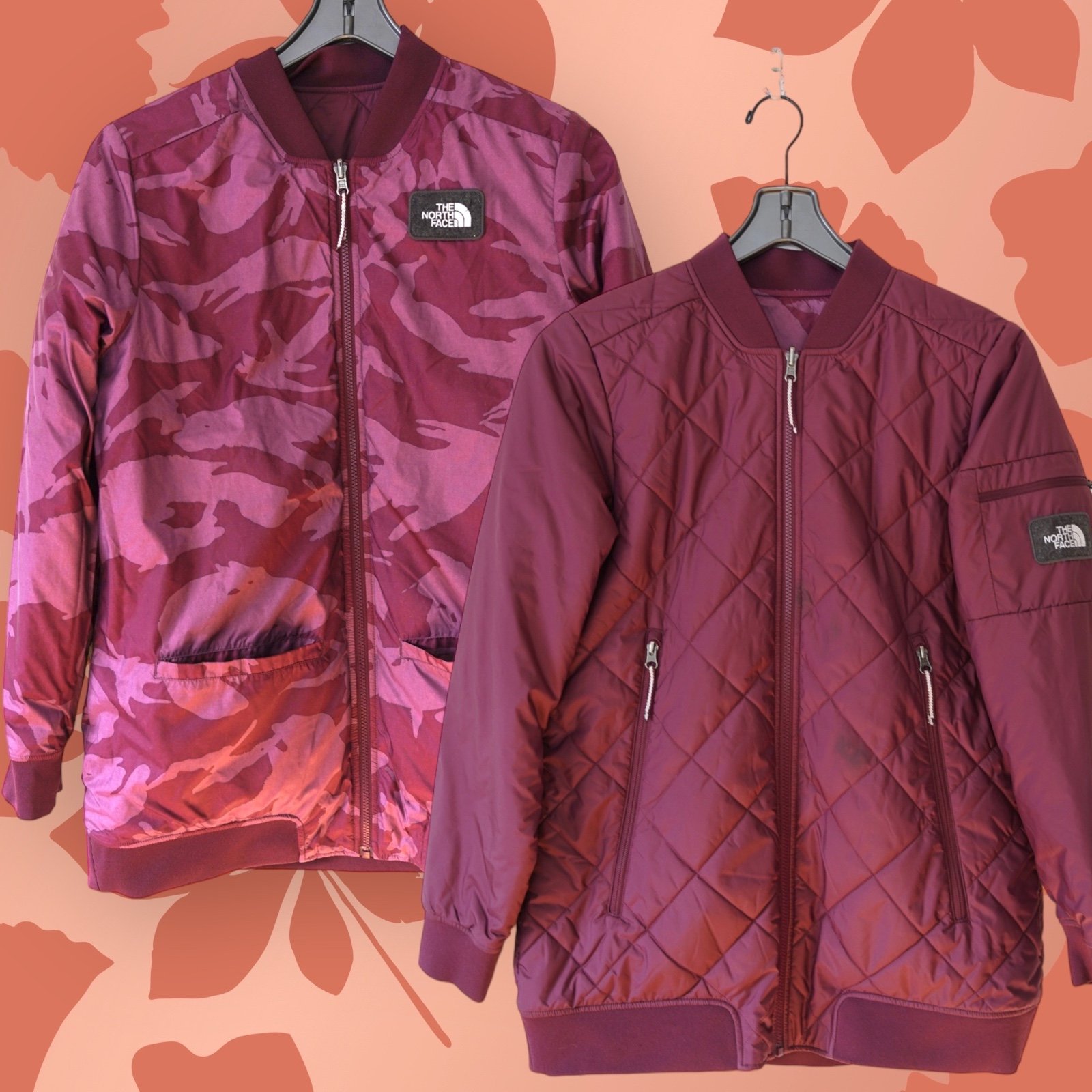 The North Face Jester Bomber Women's Jacket Insulated Reversible Zip Pockets L