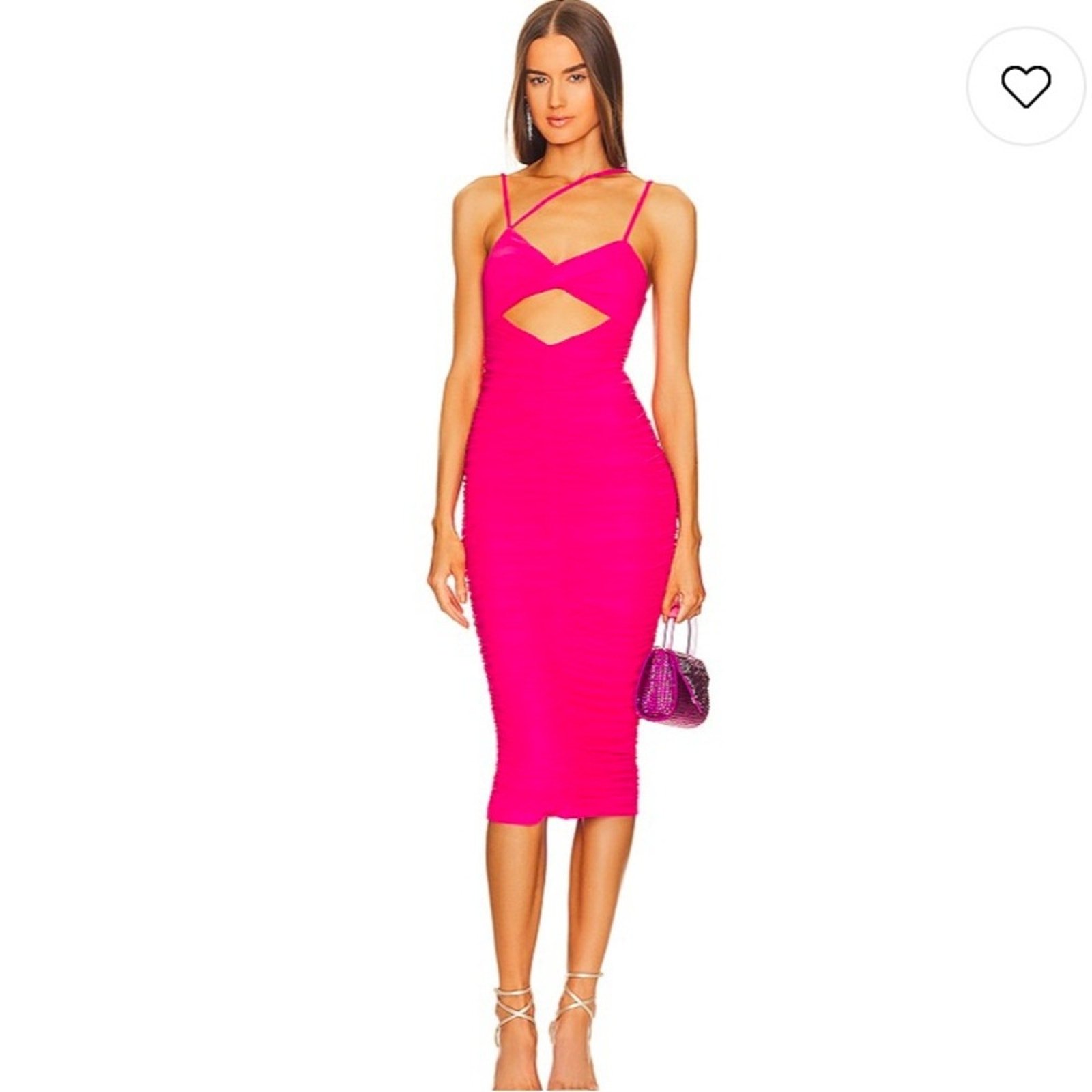 Michael Costello x Revolve Davie Midi Dress in Hot Pink Size Small