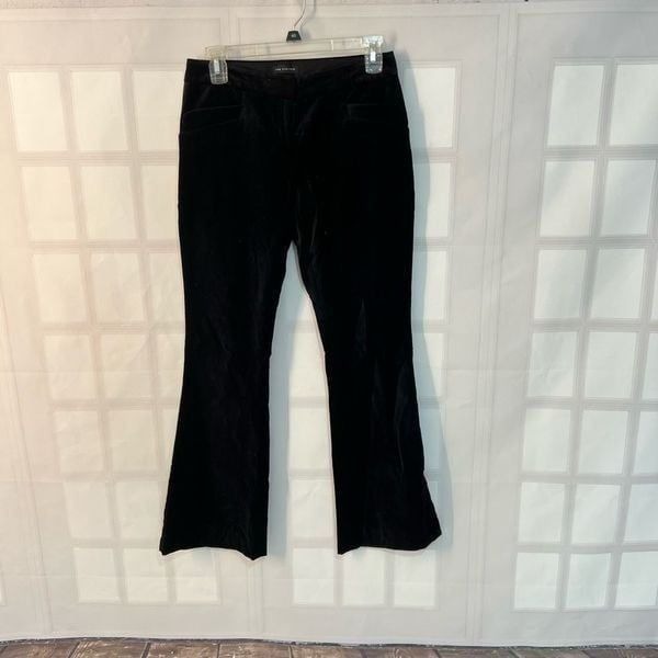 The Limited Black Solid Mid-Rise Velvet Cassidy Fit Bootcut Dress Pants Size 0
