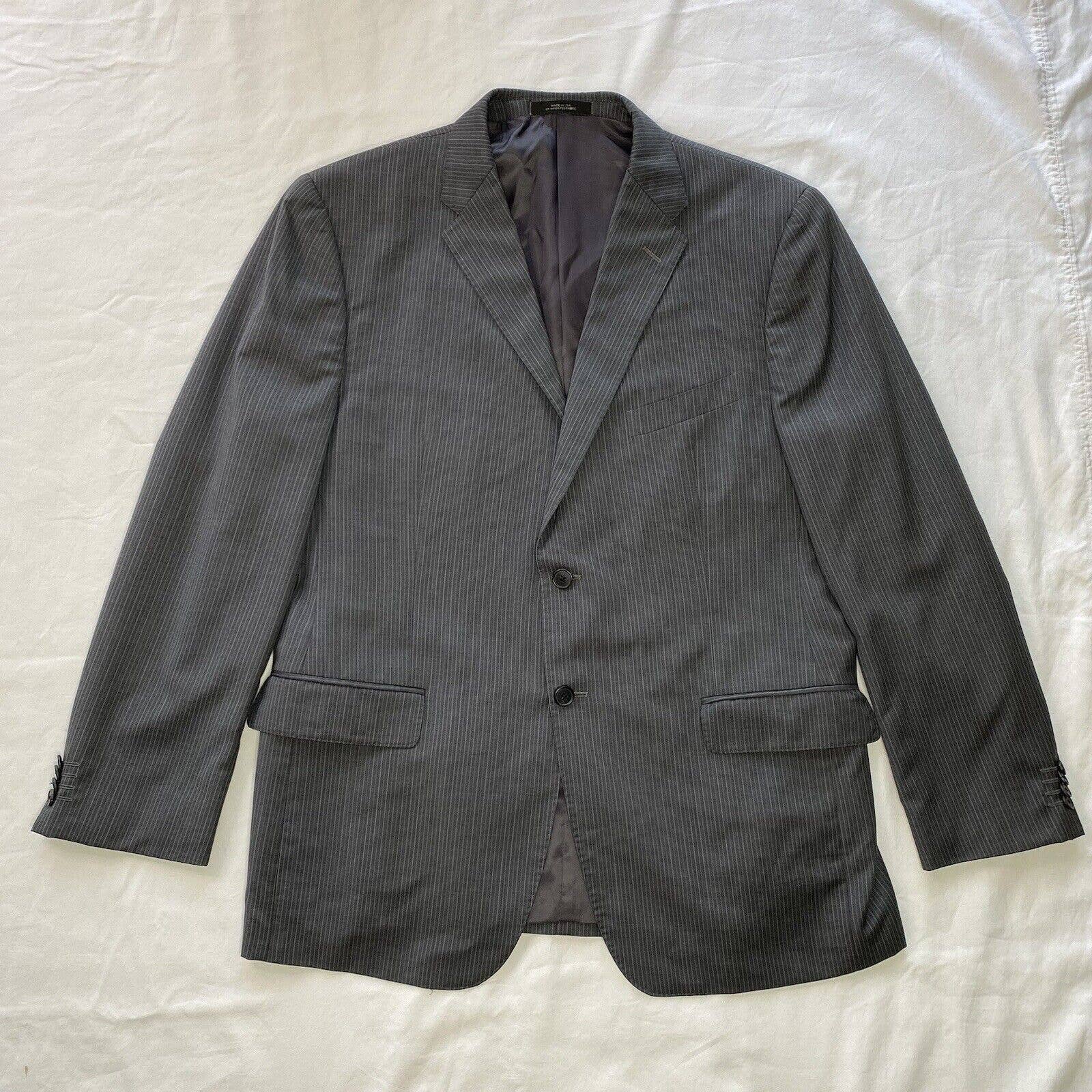 Ermenegildo Zegna Cloth Wool Silk Gray Stripe blazer 44R Italy Saks Fifth Ave