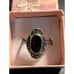 Vintage Black Onyx Marcasite Sterling Silver Ring. Size 10