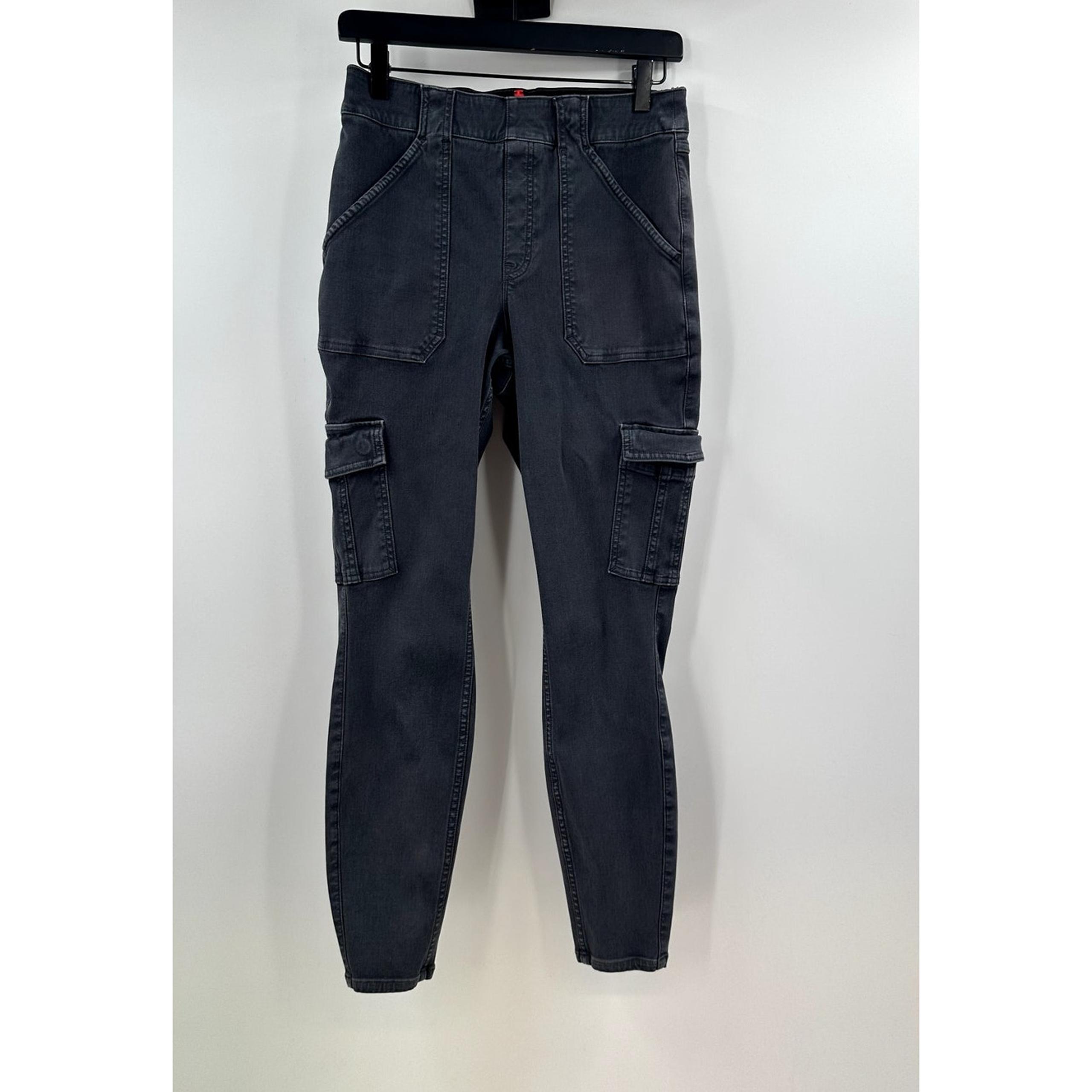 SPANX Stretch Twill Ankle Cargo Pants Gray Stretch Pocket Women Large