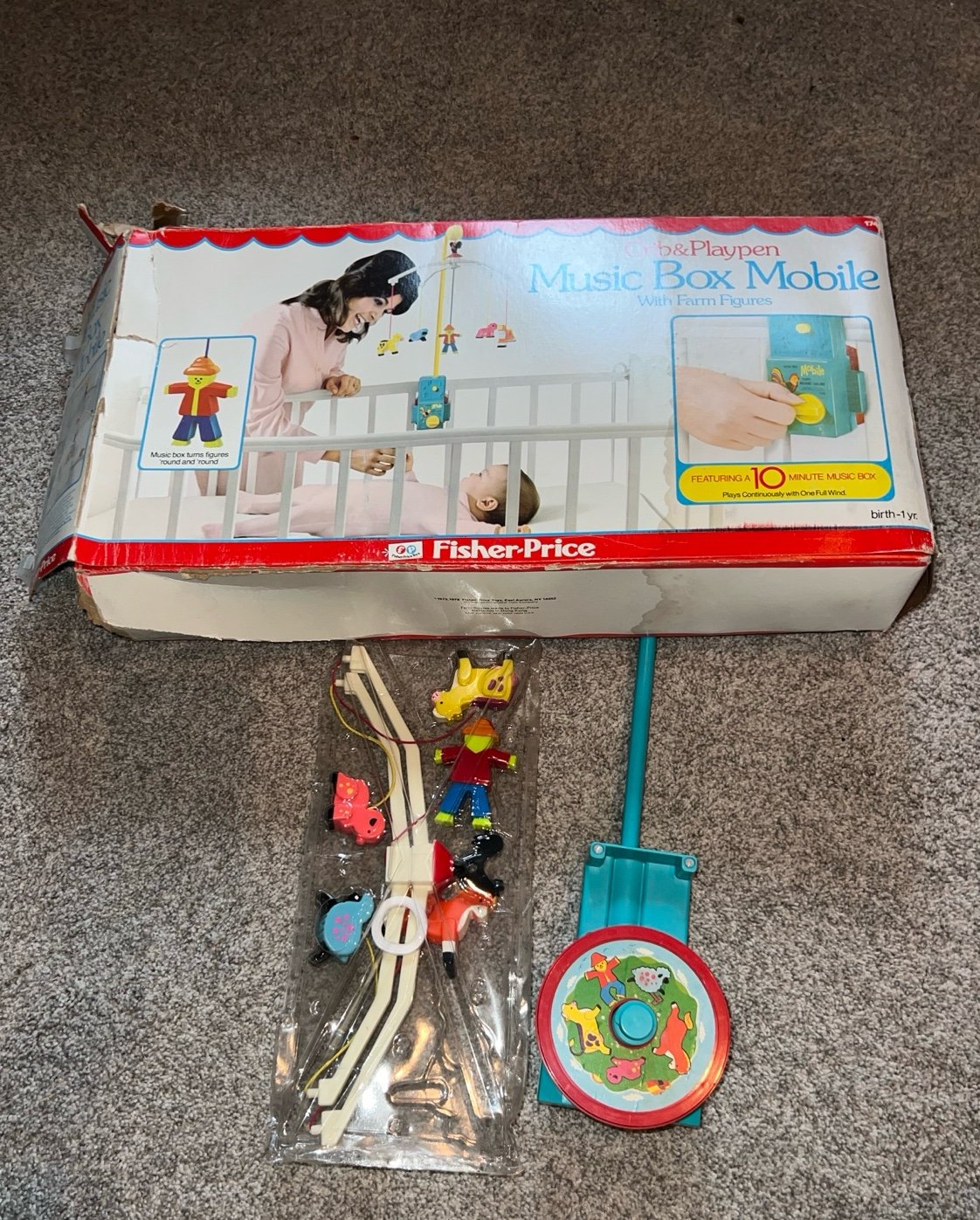 Vintage Fisher Price Farm Mobile #166 | Complete | Original Box | 1973