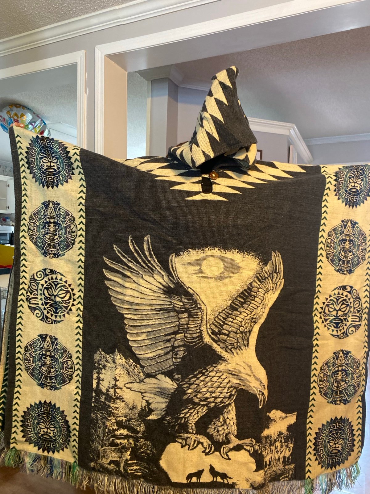 Eagle/Aztec designed pancho